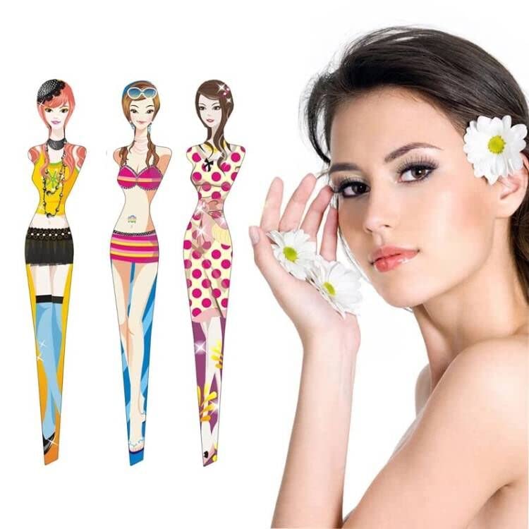 Tvoip 6Pcs Professional Girl Eyebrow Tweezer Stainless Steel Slanted Eyebrow Tweezers Eyebrows Hair Remover Tools Cosmetics Beauty (random color) - Image 2